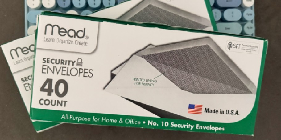 Mead Security Envelopes 80-Count Only $2 on Amazon (Reg. $10)