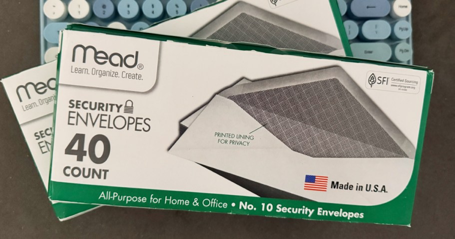 Mead Security Envelopes 80-Count Only $2 on Amazon (Reg. $10)