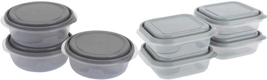 3 pack bowls and 4 pack squares food storage containers