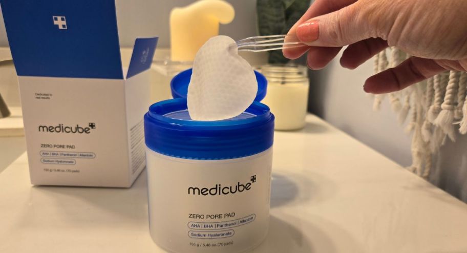 medicube zero pores opened with box behind it 