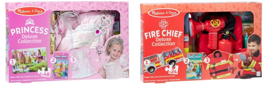 two Melissa & Doug 3-in-1 Deluxe Collection Themed Gift Sets