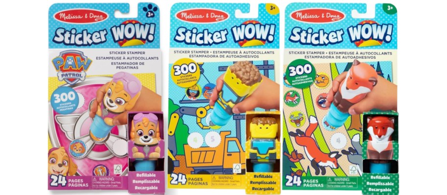 Three Melissa & Doug Sticker Wow sets.