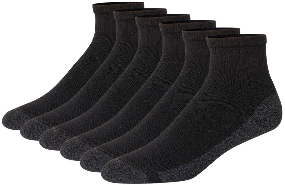 6 black men's Hanes socks.