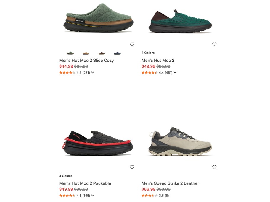 4 pairs of merrel mens shoes