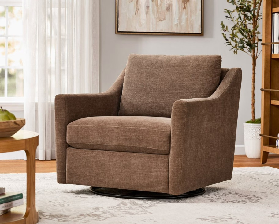 brown swivel chair