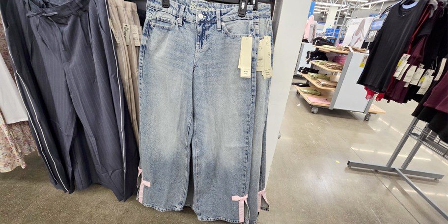 jeans hanging in store 