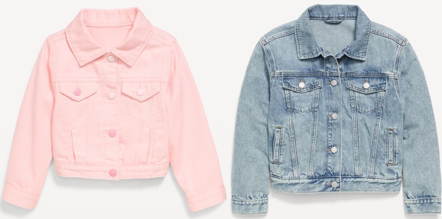 pink and blue jean jackets 