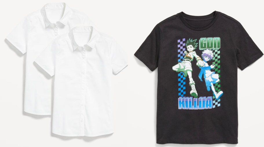 two white and one black kids tees 