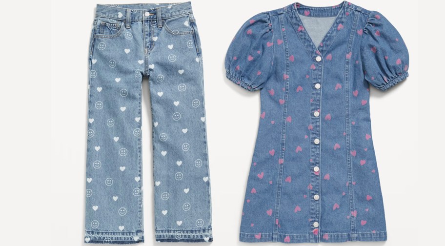 heart jeans and dress 