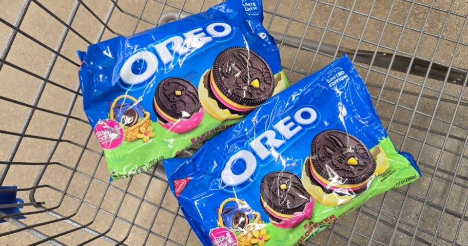 two oreo easter bags in shopping cart