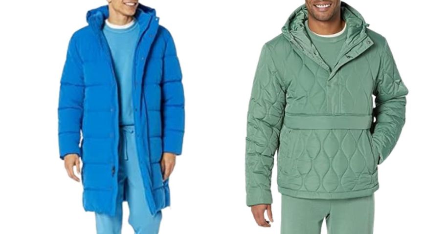two men wearing amazon essentials outerwear