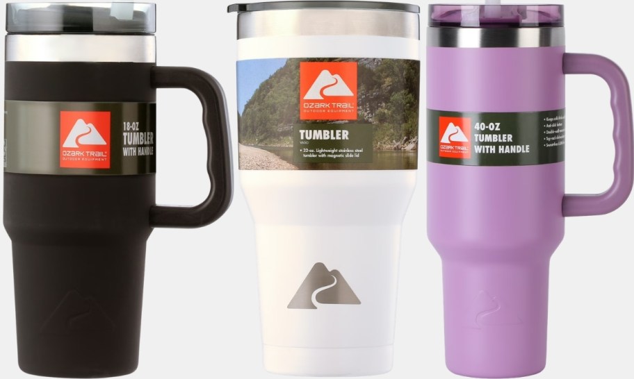 3 ozark trail tumblers in 3 different sizes