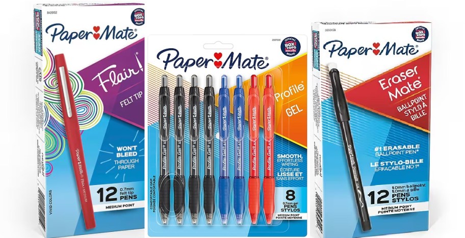 Various Paper Mate pens packs from Staples.