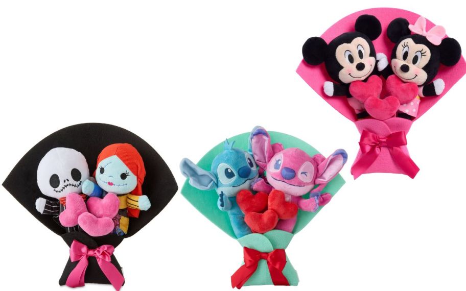 stock image of three plush valentines day