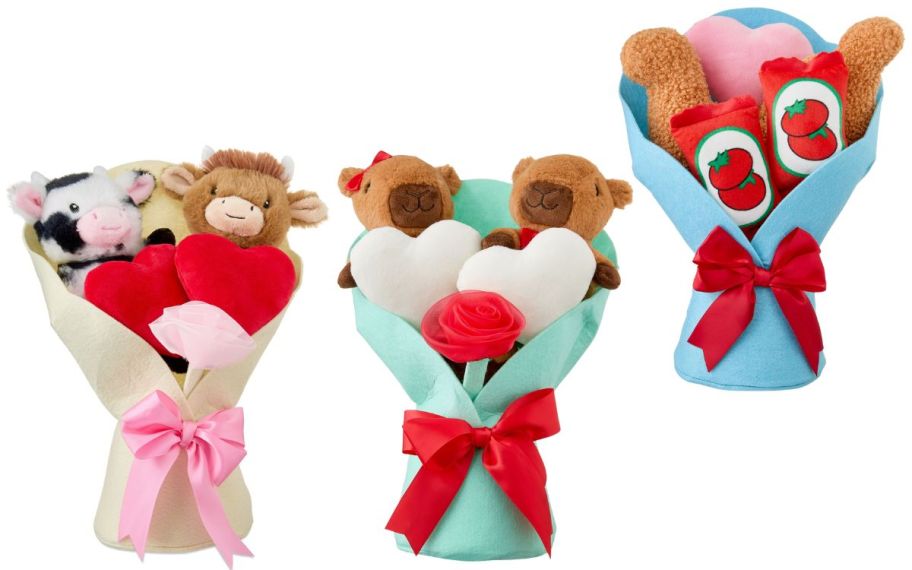 stock image of three valentines day plush