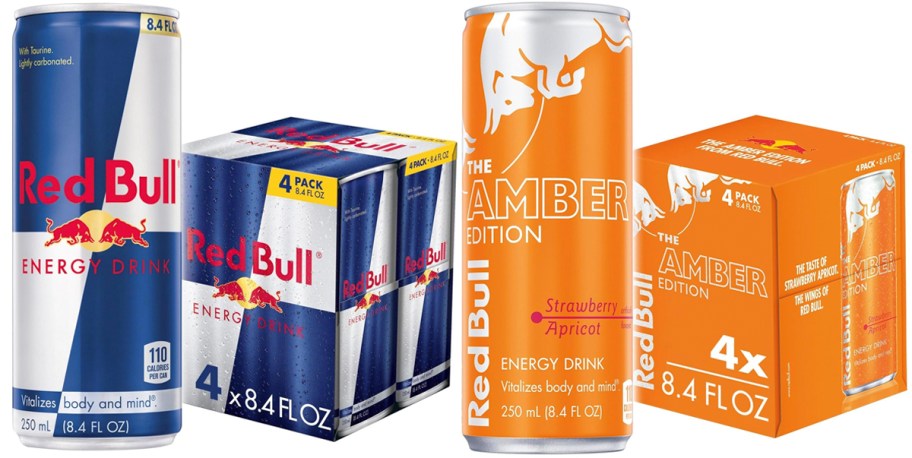 red bull energy and apricot 4 packs