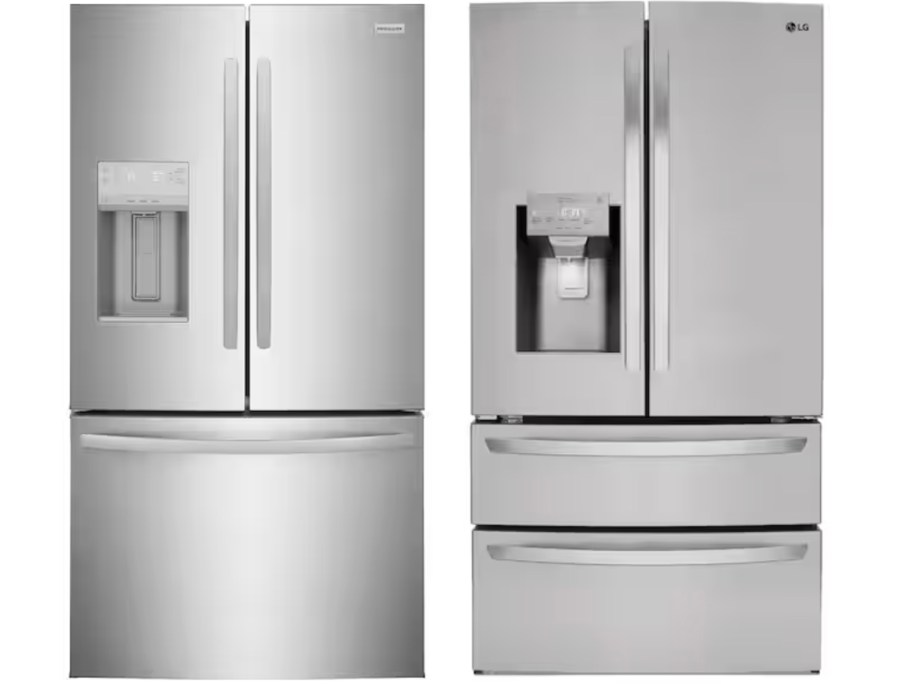 two stainless steel refrigerators 