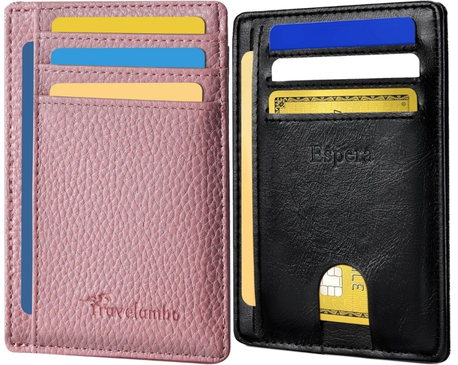 pink and black rfid wallets