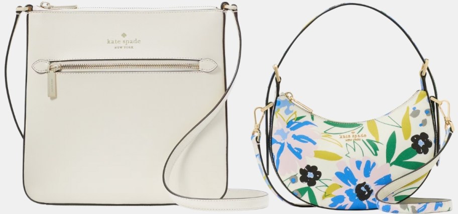 a large crossbody shoulder bag and a floral print shoulder bag