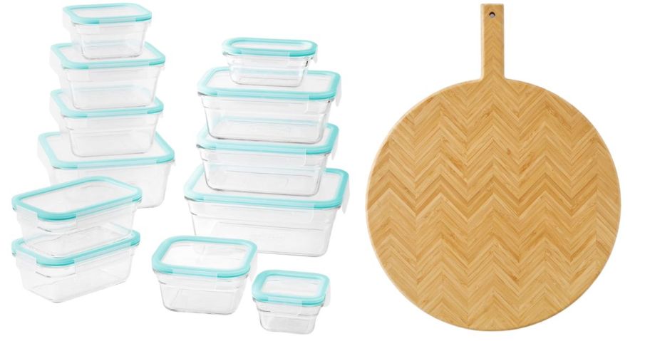 food storage set and charcuterie board