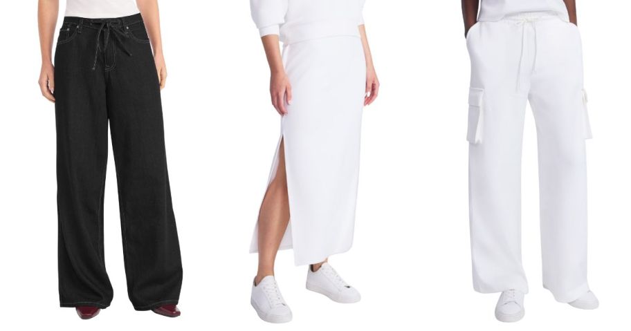 three women wearing scoop bottoms