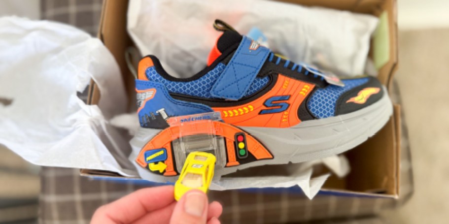 These Skechers Kids Garage Shoes Have Built-In Car Storage & Include 2 Cars!