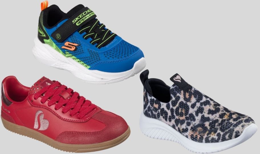 boys blue light up shoes womens red leather sneaker and girls leopard print slip on sneaker