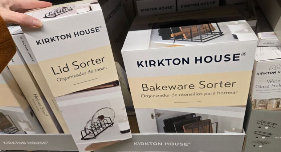 two different lid sorters and bakeware sorters inside of the store.