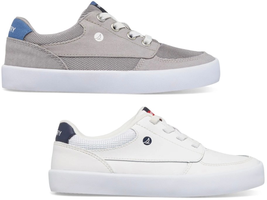 gray and white shoes 