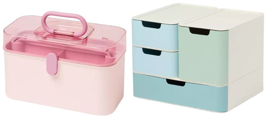 Brightroom Lidded Storage Caddy and Modular Storage Drawer Set