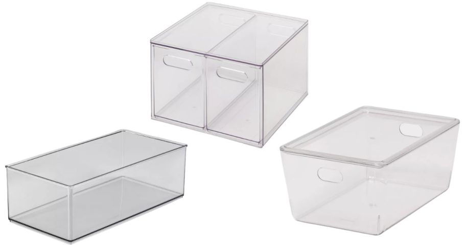 three brightroom storage bins