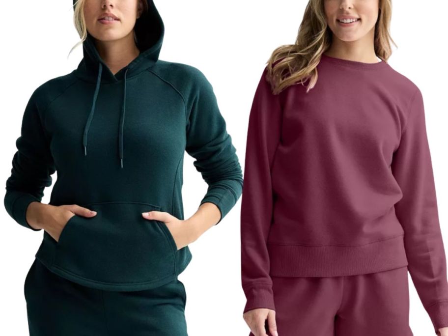 green and purple sweater