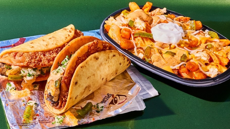 an order of fajita street chalupas and fajita nachos