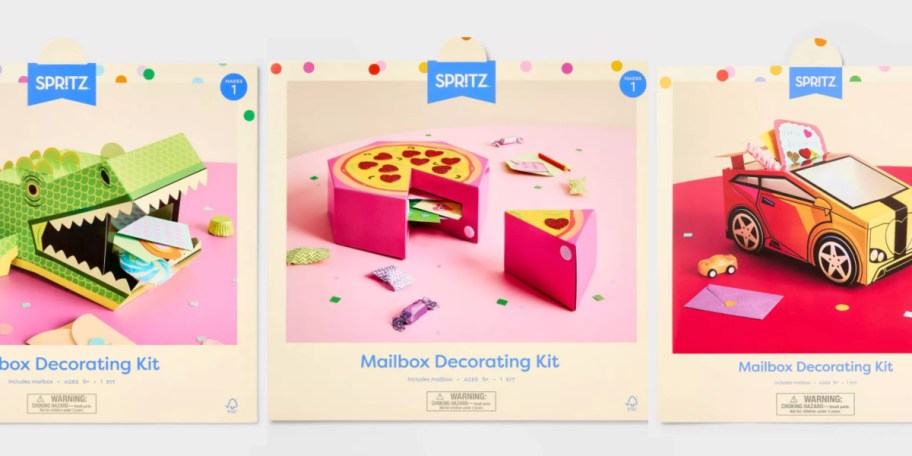 pizza, car, and alligator shaped boxes