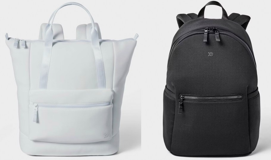 blue and black backpacks 