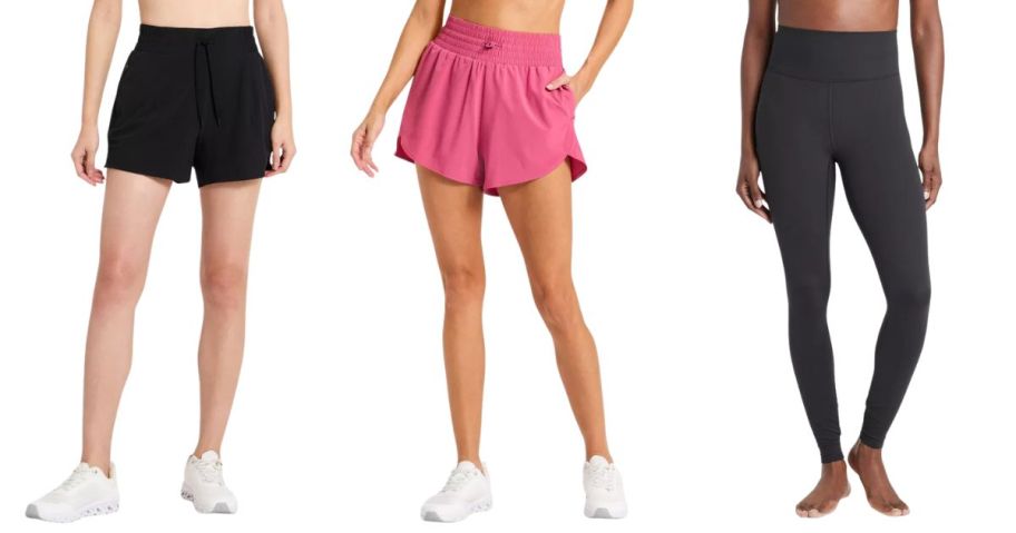 three women wearing shorts