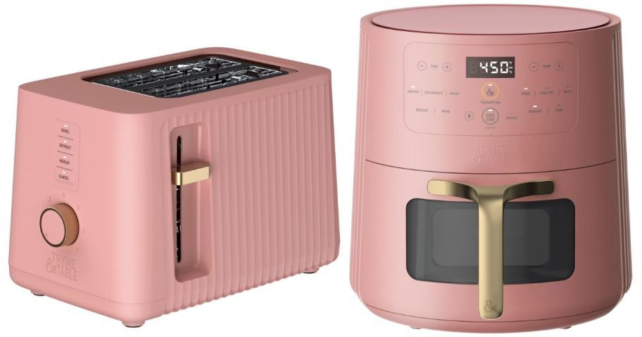 pink thyme and table toaster and air fryer