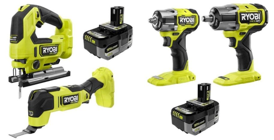 stock image of two different tool sets