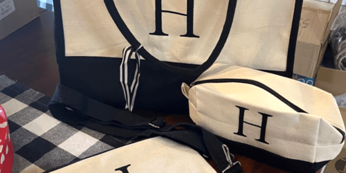 Initial Canvas Tote w/ 2 Makeup Bags Just $12.99 Shipped on Amazon | Valentine Gift Idea