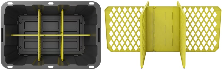 yellow tote divider