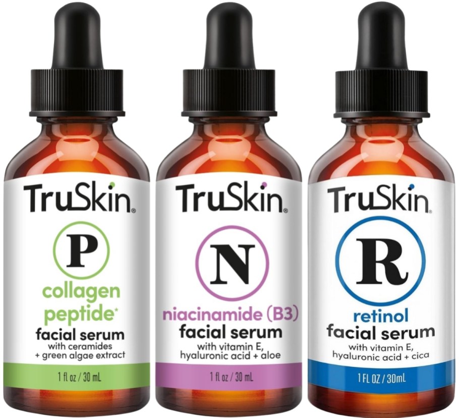3 bottles of true skin face serums