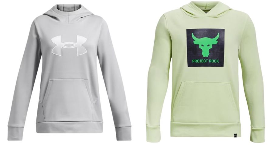 two kids under armour sweatshirts