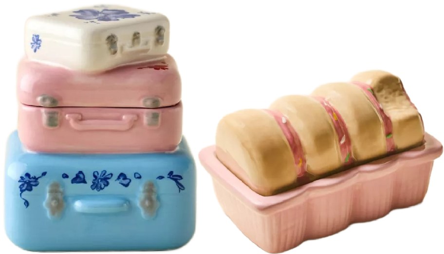 Two decor pieces from Urban Outfitters. A stash box and a cookies candles.