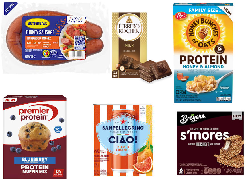 6 grocery items on a white background