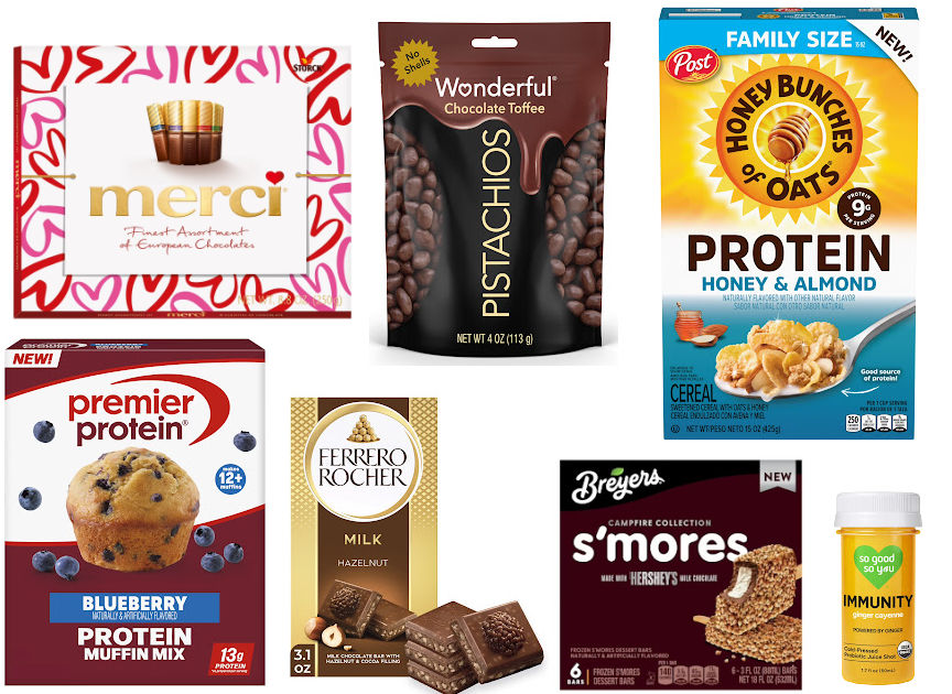 7 grocery items on a white background