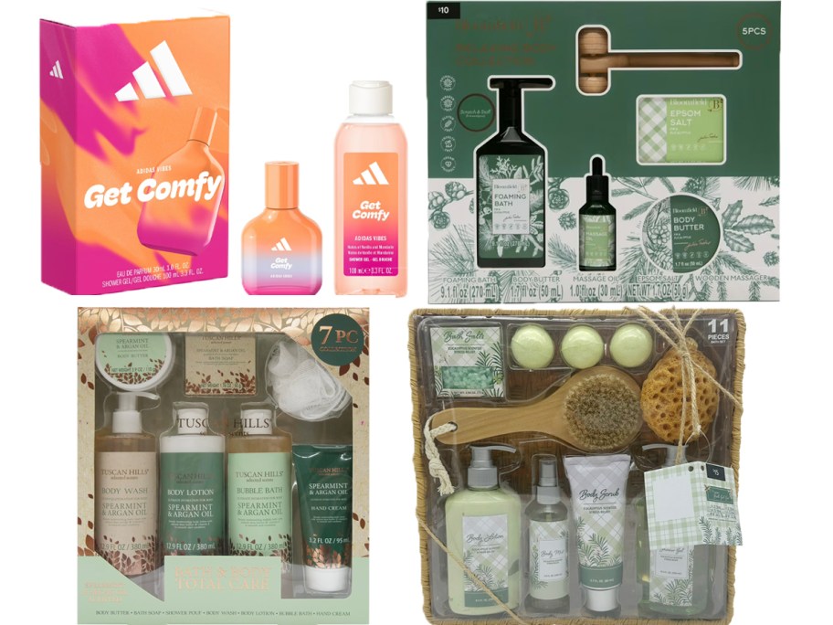 adidas and three bath gift sets 