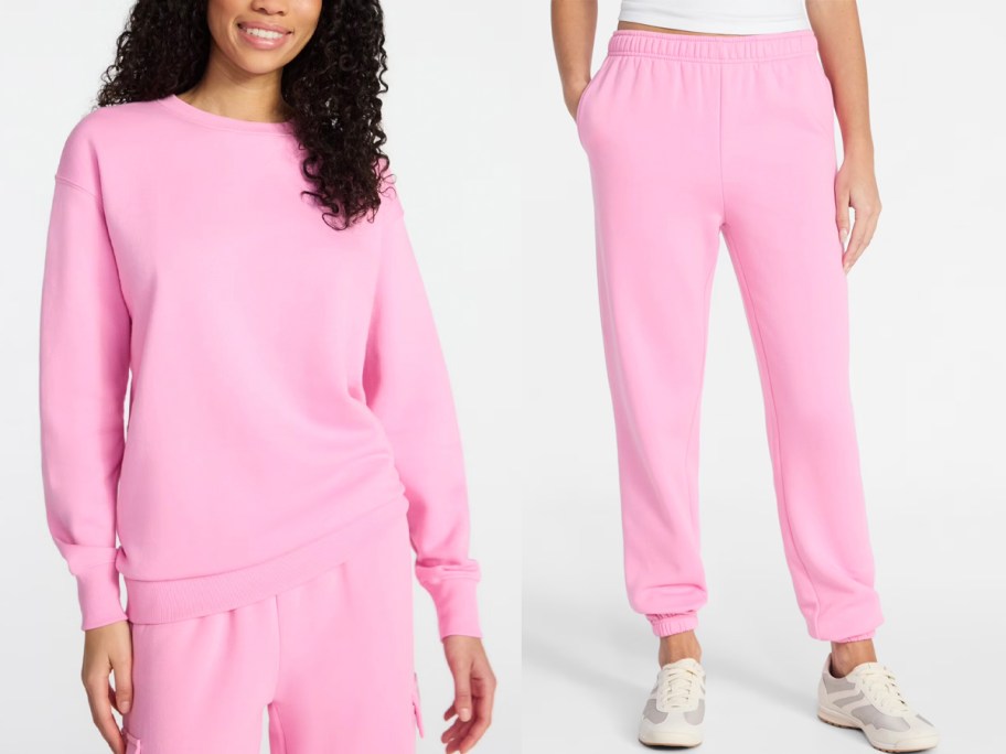 woman wearing pink sweater and pants 