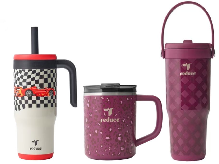 3 insulated tumblers on a white background