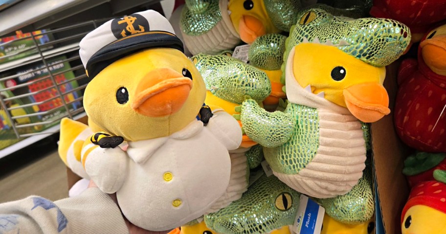 duck and crocodile duck plushes 