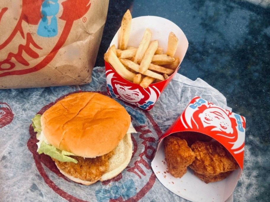 Wendy's value meal next to bag